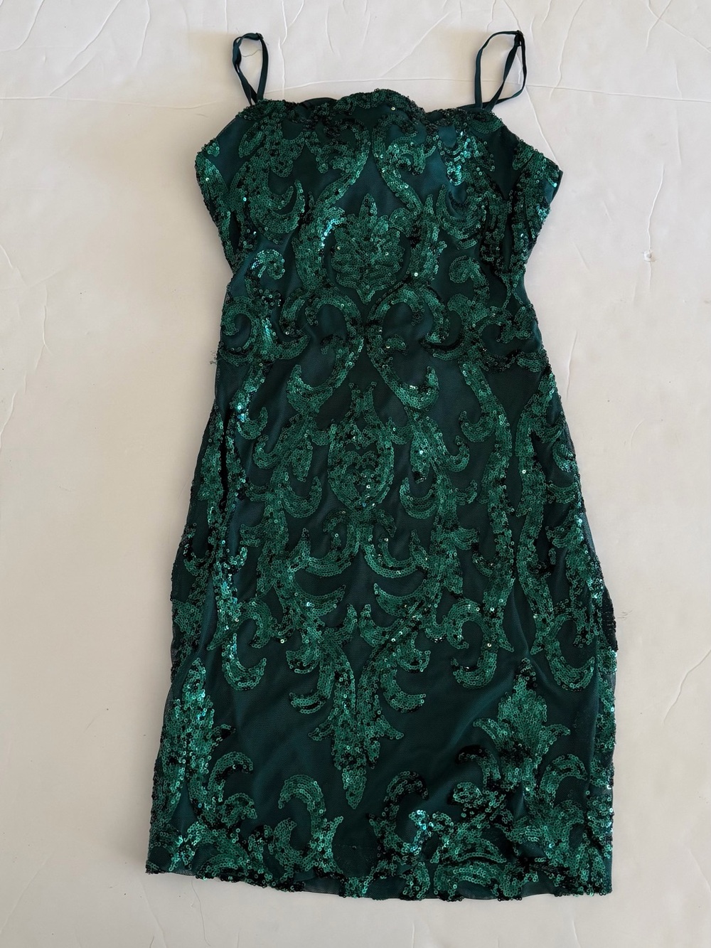 B Darlin Emerald Sequin Bodycon Mini Dress